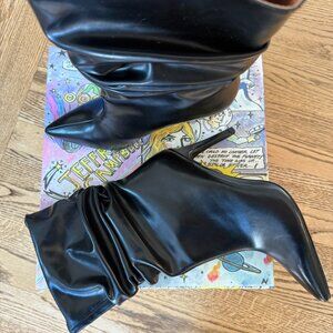 Jeffrey Campbell Percival Black Slouch Pointed Toe Boots 10M NWT with Box